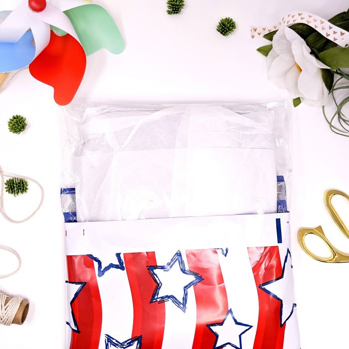 10x13 Red & Blue Stars and Stripes/4th Of July Designer Poly Mailers/Shipping Envelopes 100 Pack White 
