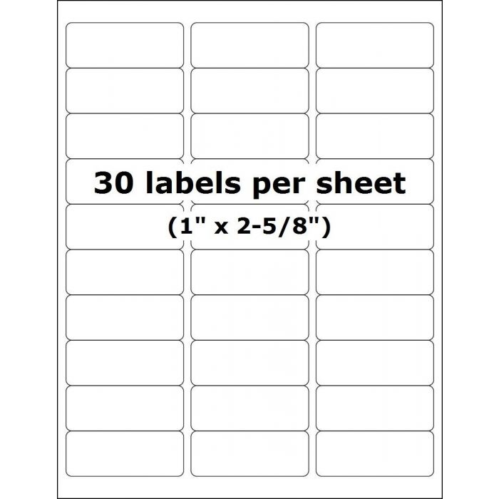 Sku Labels Laser Printer UPC Labels 30 per Page 1" x 2 5/8" Labels