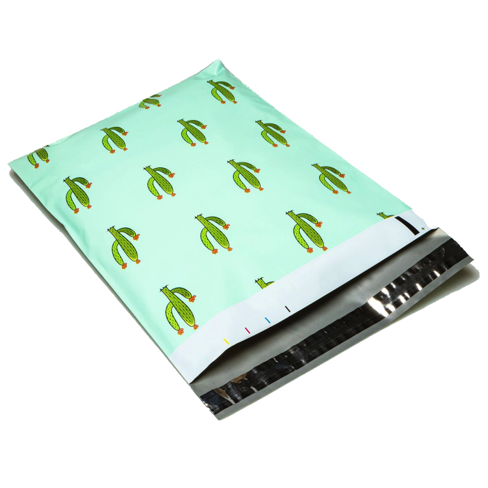Designer Poly Mailers Mixed Sizes 14x17 25 Pcs Total 10x13 Flowering Cactus; Printed Self Sealing Shipping Poly Envelopes Bag