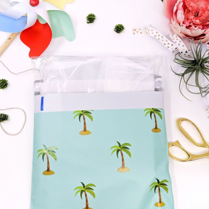 100 6x9 Designer PALM TREE Mailers Poly Shipping Envelopes Boutique Bags 