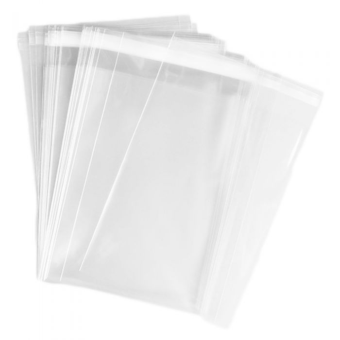 100 Pcs 11"x14" Clear Self-sealing Poly Bag with Reclosable Zip 