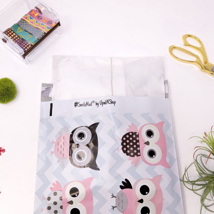 100 Designer Printed Poly Mailers 10X13 Shipping Envelopes Bags OWLS 