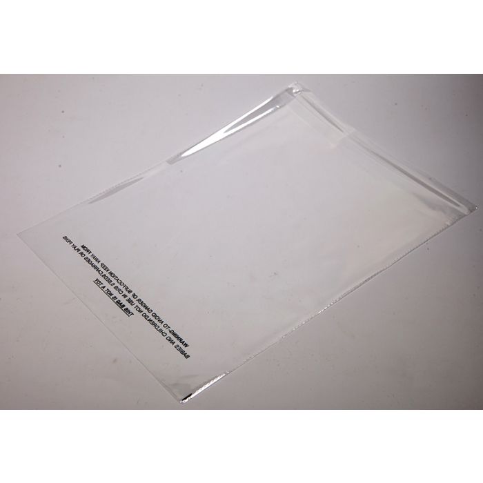 1.5 Mil 100 Count Upak 6x9 Self Seal Poly Bags with Suffocation Warning Easy Peel and Stick Clear 