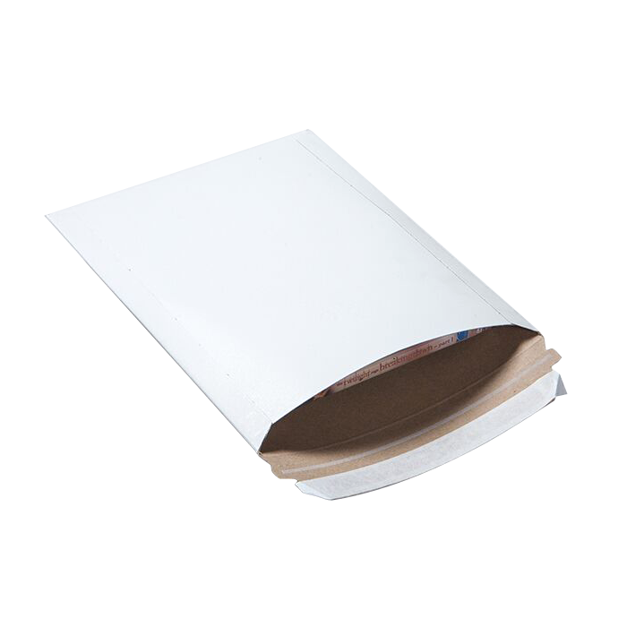 50 9.75 x12.25 White No Bend Paperboard Tab Lock  Rigid Photo Document Mailer 