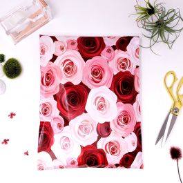 300 10x13 Pink Flowers Designer Poly Mailers Envelopes Boutique Custom Bags 