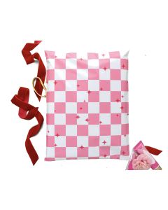 Pink Check  #SmileMail Designer Poly Mailers 10x13