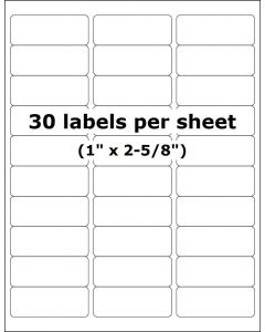 Barcode Labels 1" x 2 5/8" 30 per page