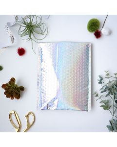 #0 Holographic Metallic #SmileMail® Poly Bubble Mailers: 6.5x10 