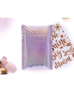#0 Lavender Holographic Metallic #SmileMail® Poly Bubble Mailers: 6.5x10 