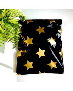 Gold Stars Black #SmileMail Poly Mailers 10x13