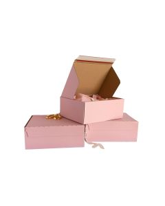 10x8x4 Pink Self Seal Folding Boxes