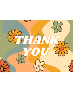 Retro Floral 4x6 Thank You Cards 