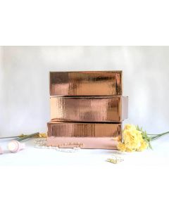 6x6x4 Rose Gold Metallic Designer Boxes 